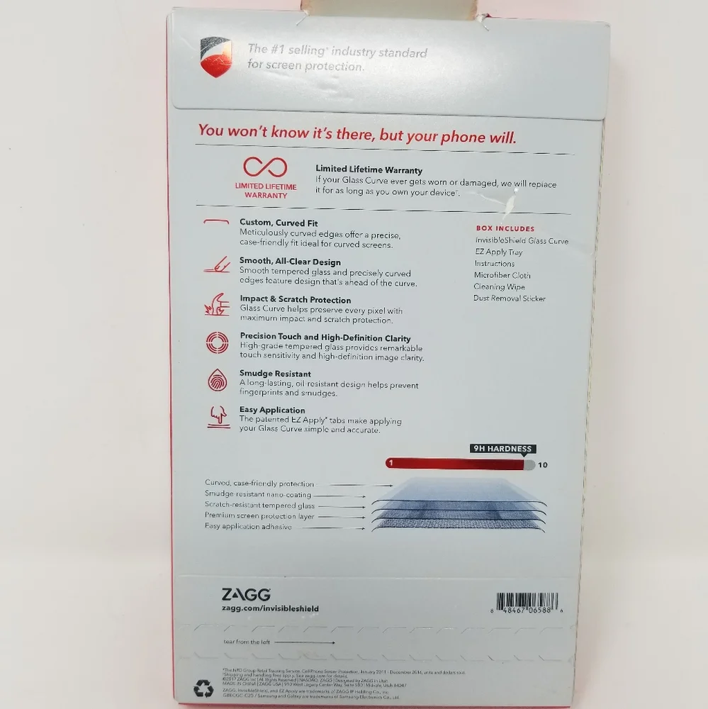 NEW Zagg Invisible Shield Glass Curve Screen Protector Samsung S8+